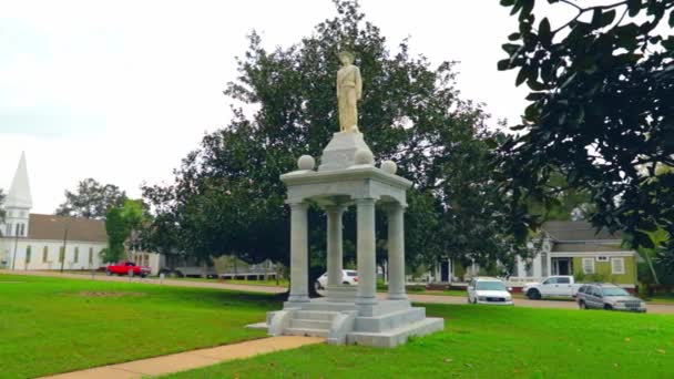 Estatua Confederada Frente Palacio Justicia Del Condado Jones Ellisville — Vídeo de stock