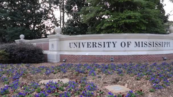 Oxford University Mississippi Sign Entrance Campus Oxford — Stock Video