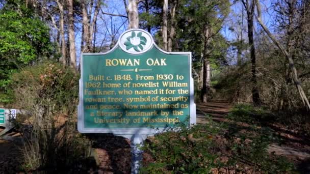 Oxford Rowan Oak Auch Bekannt Als William Faulkner House Ist — Stockvideo