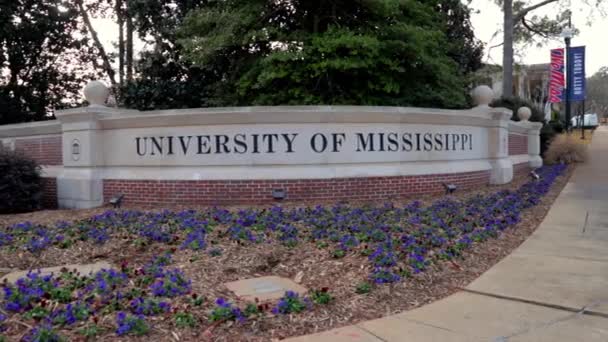 Oxford University Mississippi Sign Entrance Campus Oxford — Stock Video