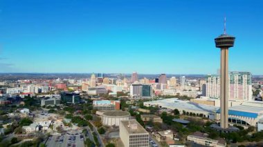 San Antonio Teksas şehir merkezinden hava görüntüsü