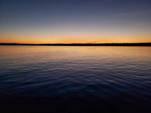 Bryggan Vid Solnedgången Barnsjön Duck Mountain Provincial Park Manitoba Kanada — Stockfoto