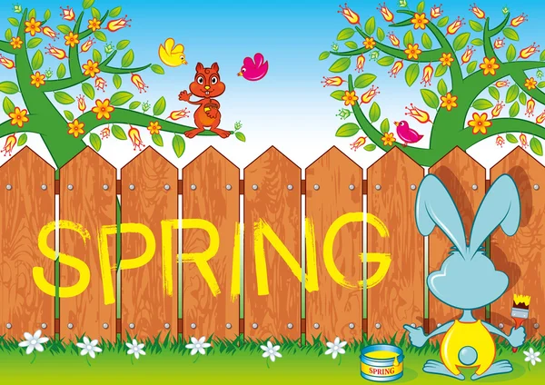 Four seasons, spring — Stock Vector