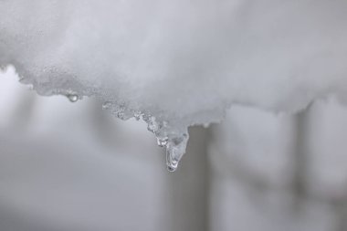 Buz açık havada makro fotoğraftır.