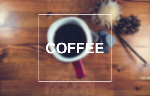 コーヒーと木がぼやけている コーヒー書き — ストック写真