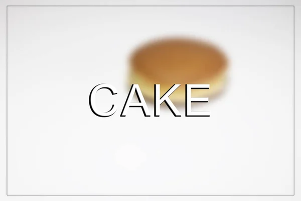 Rozmyty Widok Tortu Rozmytym Tłem Bokeh Pisanie Ciasta — Zdjęcie stockowe