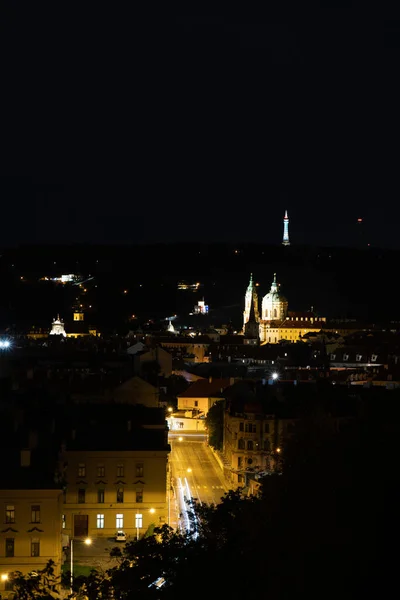 Karlův Most Pouliční Osvětlení Světlo Něj Mostě Století Řece Vltavě — Stock fotografie