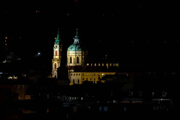 Beleuchtete Kirche Des Heiligen Nikolaus Aus Dem Jahrhundert Und Licht — Stockfoto
