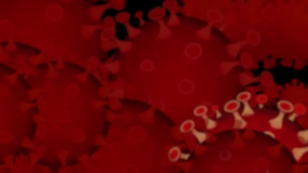 Vírus Bactérias Vermelhas Movimento Fundo Preto Multiplicando Vírus — Vídeo de Stock