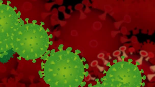 Rotes Bakterienvirus Auf Rotem Hintergrund Virusvermehrung — Stockvideo