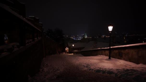 Close Luminoso Iluminado Lanterna Luz Rua Lanterna Brilhante Luzes Rua — Vídeo de Stock