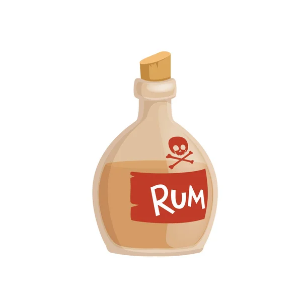 Ícone de garrafa de rum. Desenhos animados de garrafa de rum vetor ícone para web design isolado no fundo branco —  Vetores de Stock
