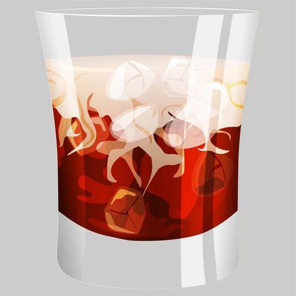 Cocktail Russe Blanc Glaçons Dessinés Main Double Crème Kahlua Vodka — Image vectorielle