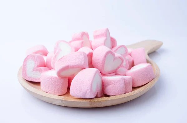 Marshmallows Coração Forma Lanche Doce Conceito Valentine — Fotografia de Stock