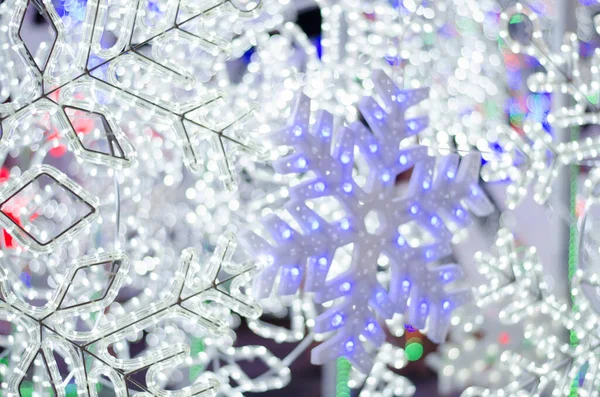 Reflexões Circulares Luz Natal Azulada — Fotografia de Stock