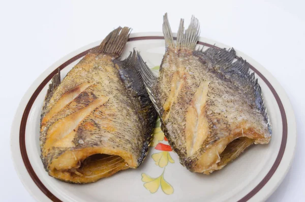 Pele Cobra Gourami Fish Pla Salit Peixe Frito — Fotografia de Stock