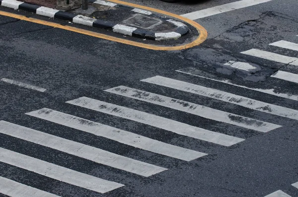 Croisement Sur Route Voie Circulation Zébrée — Photo