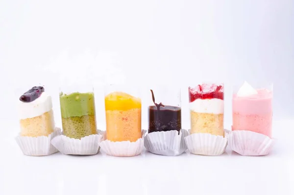 Mini Kuchen Stücke Farbe Partei — Stockfoto