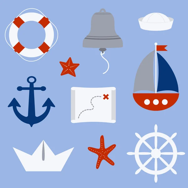 Nautical symbols — Stock Vector