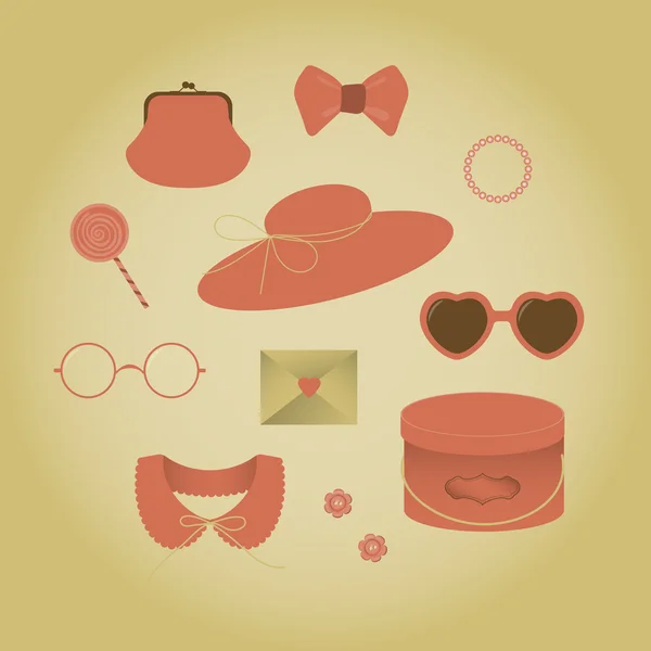 Set de accesorios de moda — Vector de stock