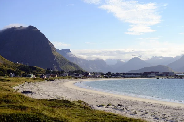 Ramberg beach a lofoten-szigetek, Norvégia — Stock Fotó