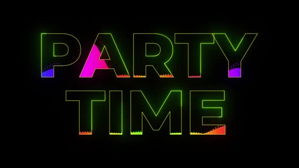 Dance Party 80S Style Party Time Text Animation Glowing Neon — 비디오