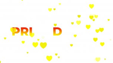 LGBTQ. Gurur ayı metin animasyonu. LGBT bayrak renk paleti. Cinsiyet eşitliği geçidi, gey, lezbiyen, transseksüel. Onur günü geçit töreni ve festival. Giriş metni. Beyaz arka planda animasyon. 4k