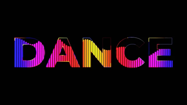 Dance Text Party 80S Style Party Text Sound Waves Effect — Stock Photo, Image