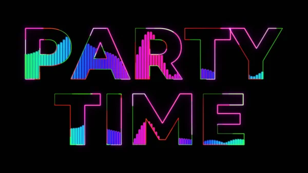 Party Time Text Party 80S Style Party Text Sound Waves — Stock Photo, Image