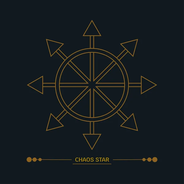 Chaos Star Sign Chaos Symbol Eight Pointed Star Line Art — Stock vektor