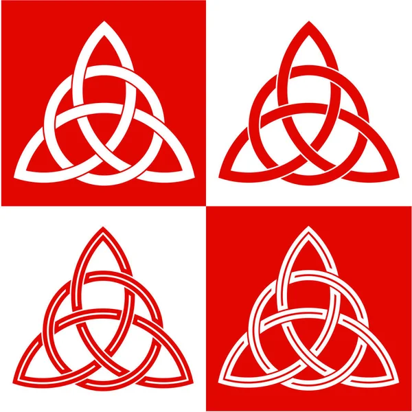 Triquetra Symbol Set Celtic Knot Logo Scandinavian Protective Amulet Pagan — Stock Vector
