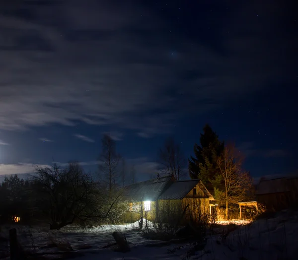 Paisaje rural nocturno — Foto de Stock