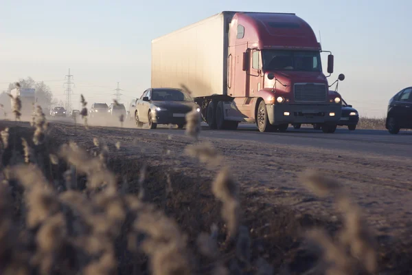 Motorväg vid soluppgång — Stockfoto