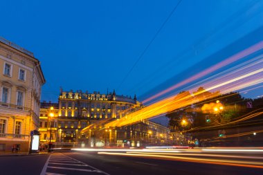 gece Nevskiy Prospekt Sankt-Petersburg, Rusya