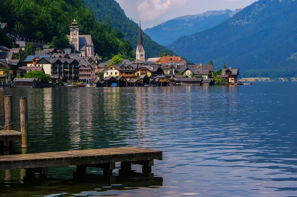 Summer evening in the city Hallstatt, Austria, Europe — Stock Photo, Image