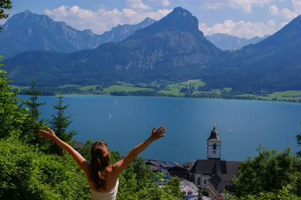 Summer Sunny day in the town of St. Wolfgang , Austria, Europe — Stock Photo, Image