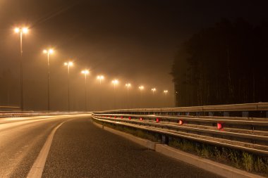 gece karayolu, Leningrad region, St. Petersburg, Rusya Federasyonu