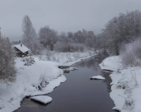 Rus Köyündeki Nehir Kıyısındaki Hamamda Leningrad Bölgesi Rusya Stok Resim