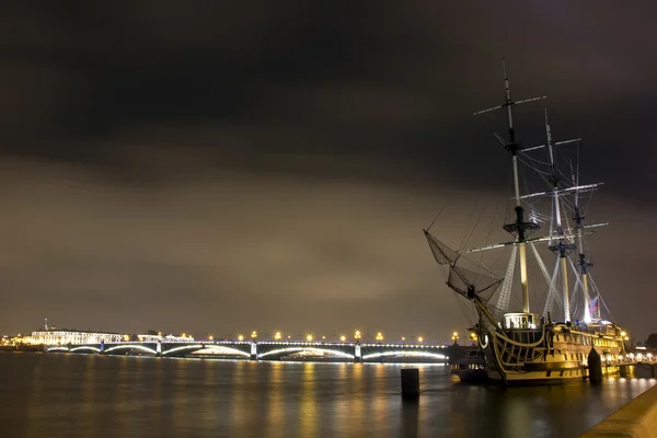 Ship - restaurant Frigate, Petrovskaya embankment, St. Petersburg Stock Picture