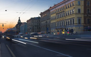 Akşam Nevsky Prospekt, St. Petersburg, Rusya Federasyonu
