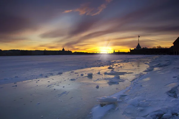 Sunset in St. Petersburg — Stock Photo, Image