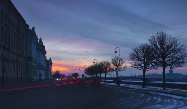 Het paleis embankment, St. Petersburg — Stockfoto