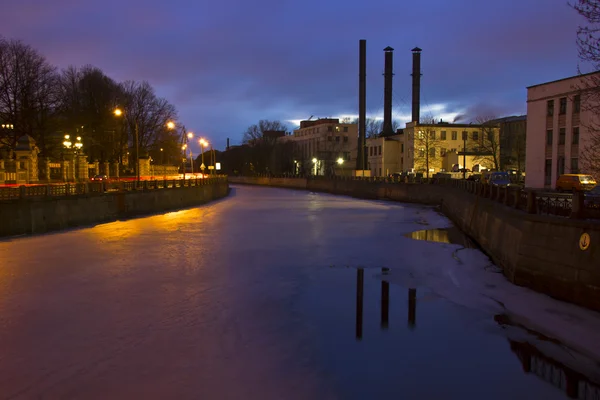 Notte San Pietroburgo, Russia — Foto Stock