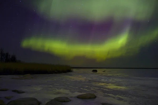 Nordlichter, ladogasee, russland — Stockfoto