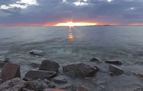 Sunset on the Gulf of Finland, Russia — Stock Photo, Image