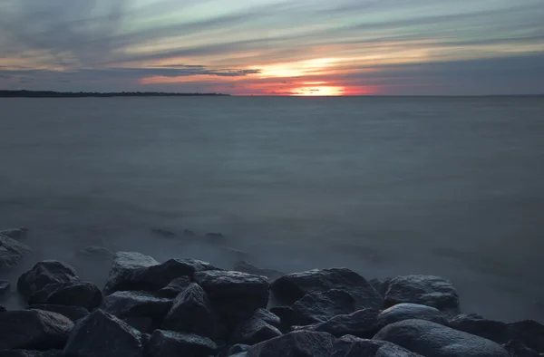 Sunset on the Gulf of Finland, Russia — Stock Photo, Image