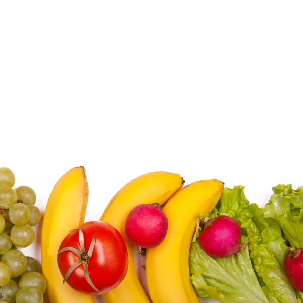 Fruits and vegetables isolated on a white — Stock Photo, Image