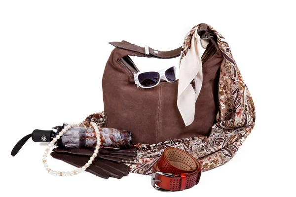 Womens autumn accessories isolated — Stock Photo, Image