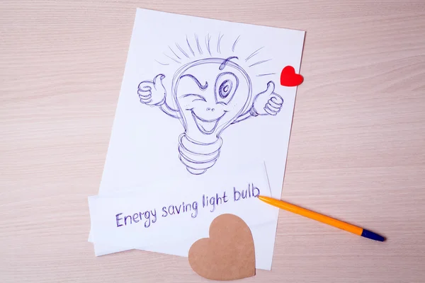 Figure energy-saving light bulbs. Shine — Stock Photo, Image