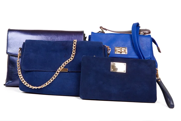 Sacs en cuir femme bleu — Photo